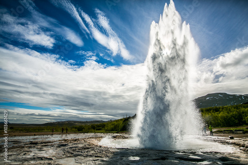 Tableau sur toile Iceland nature geyser