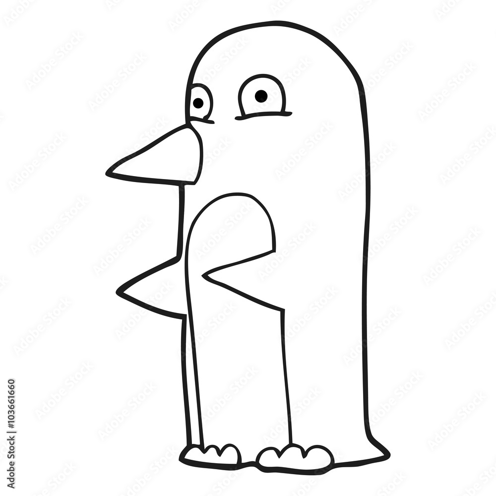 black and white cartoon penguin black and white cartoon penguin