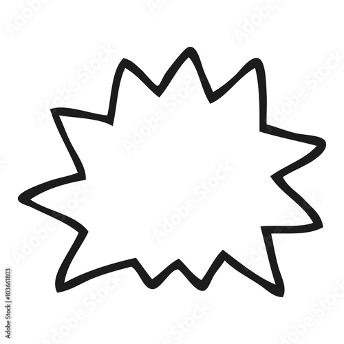 black and white cartoon explosion symbol