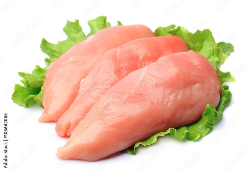 Raw chicken fillets