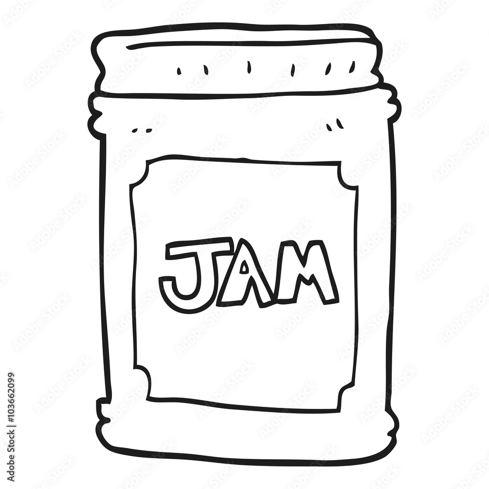 black and white cartoon jam jar black and white cartoon jam jar