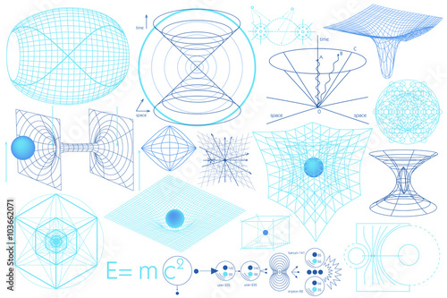 Fotografie Science elements, symbols and schemes