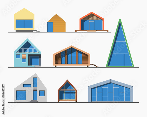 Tiny houses linear 1 color