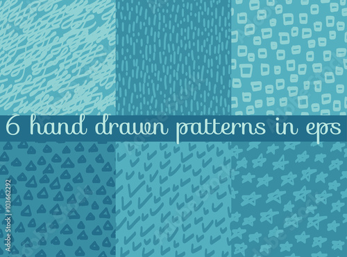 Vector seamless wallpaper pattern background set. photo