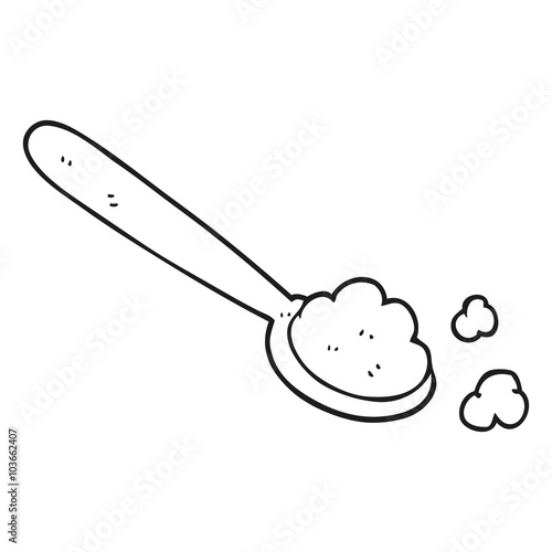 black and white cartoon spoonful