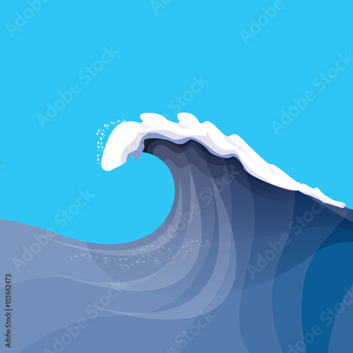 Huge ocean wave for surfing