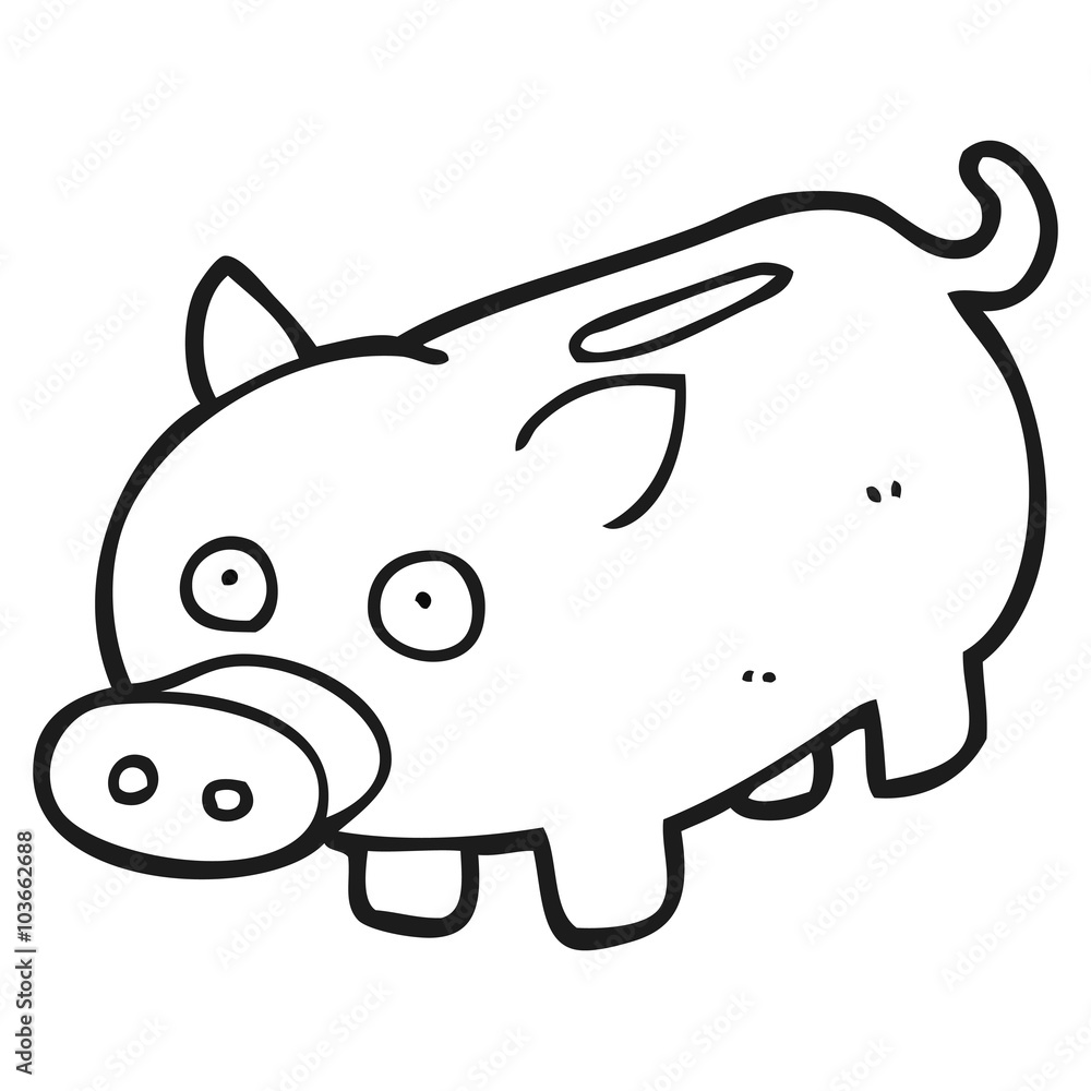black and white cartoon piggy bank black and white cartoon piggy bank