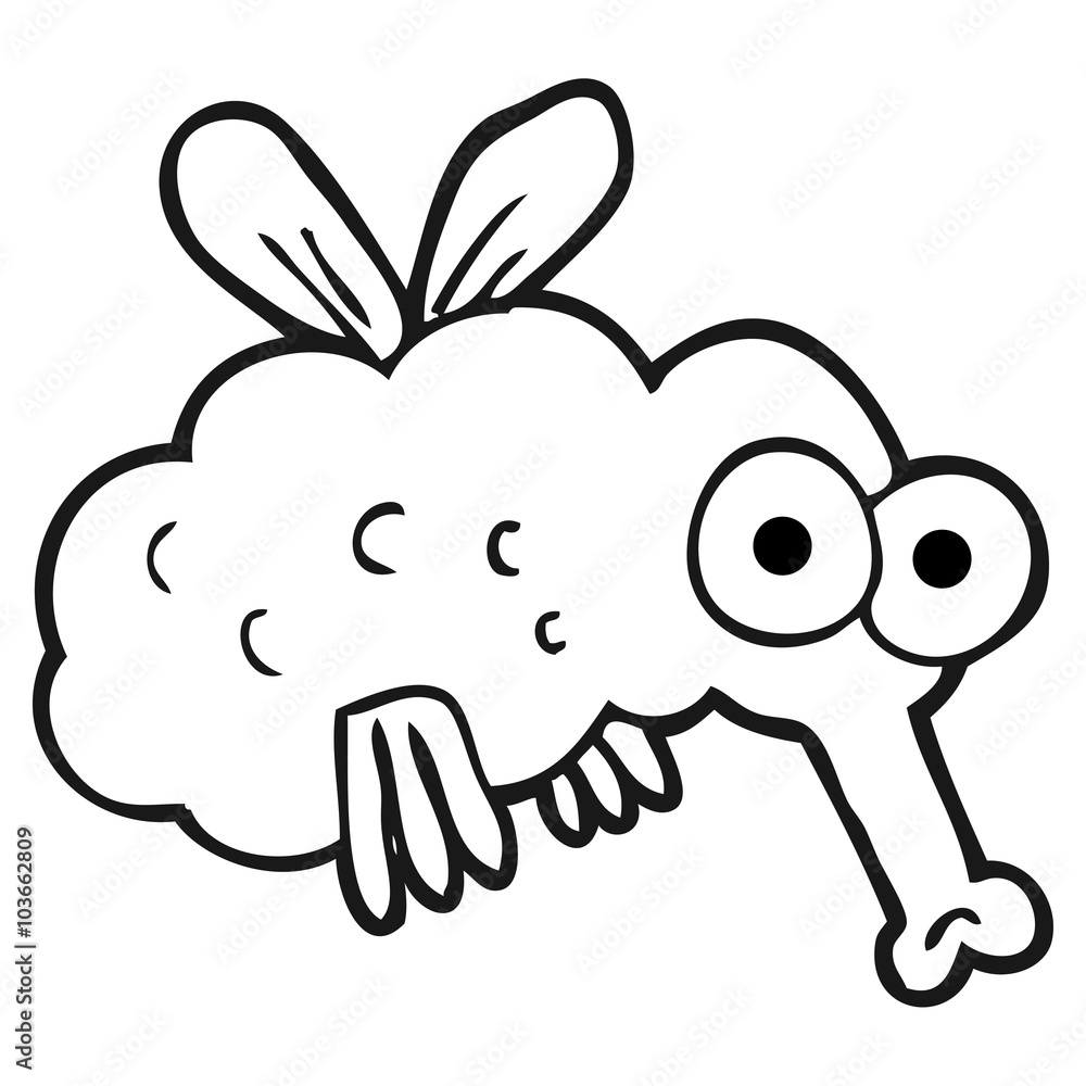 black and white cartoon fly black and white cartoon fly
