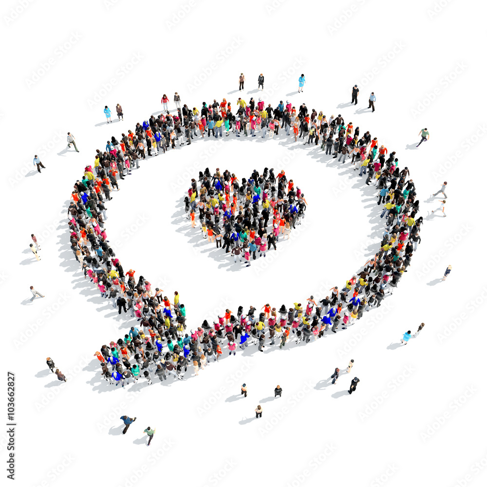 people shape chat bubble 3D people shape chat bubble 3D