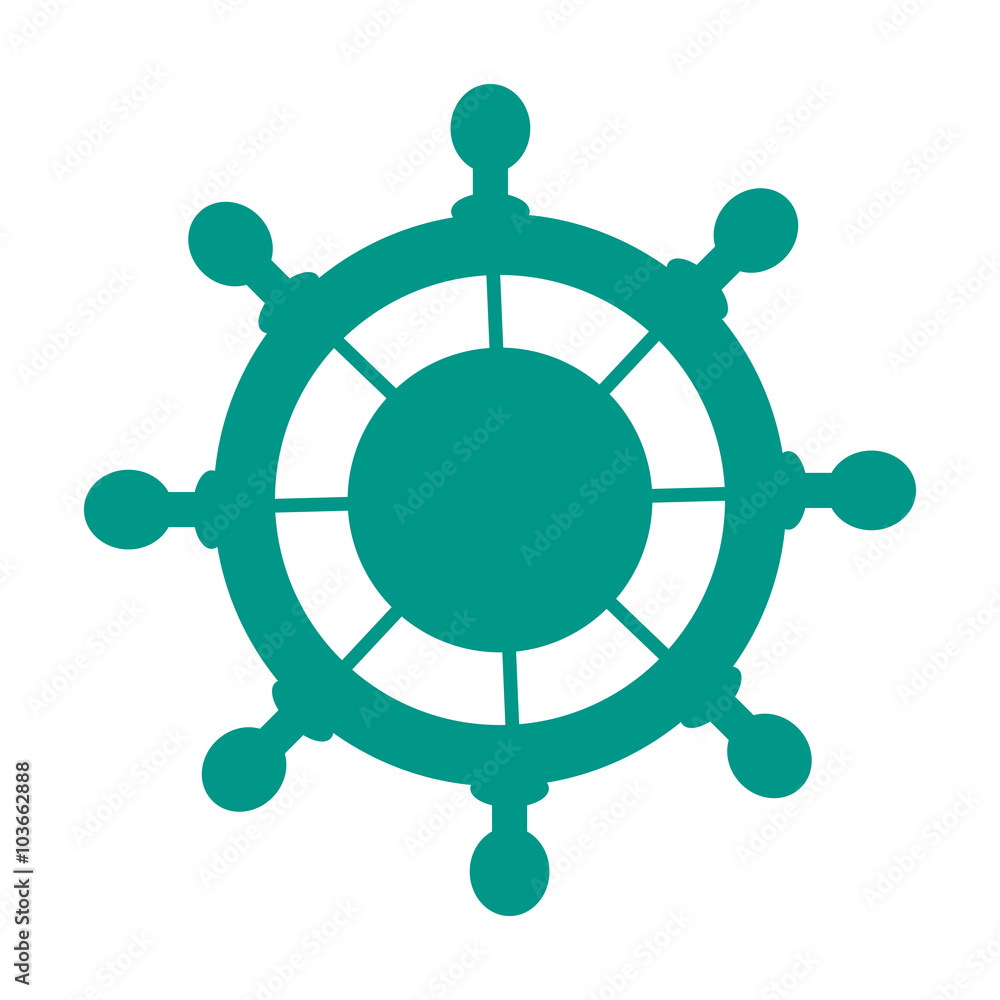 Stylized icon of a colored steering wheel on a white background Stylized icon of a colored steering wheel on a white background