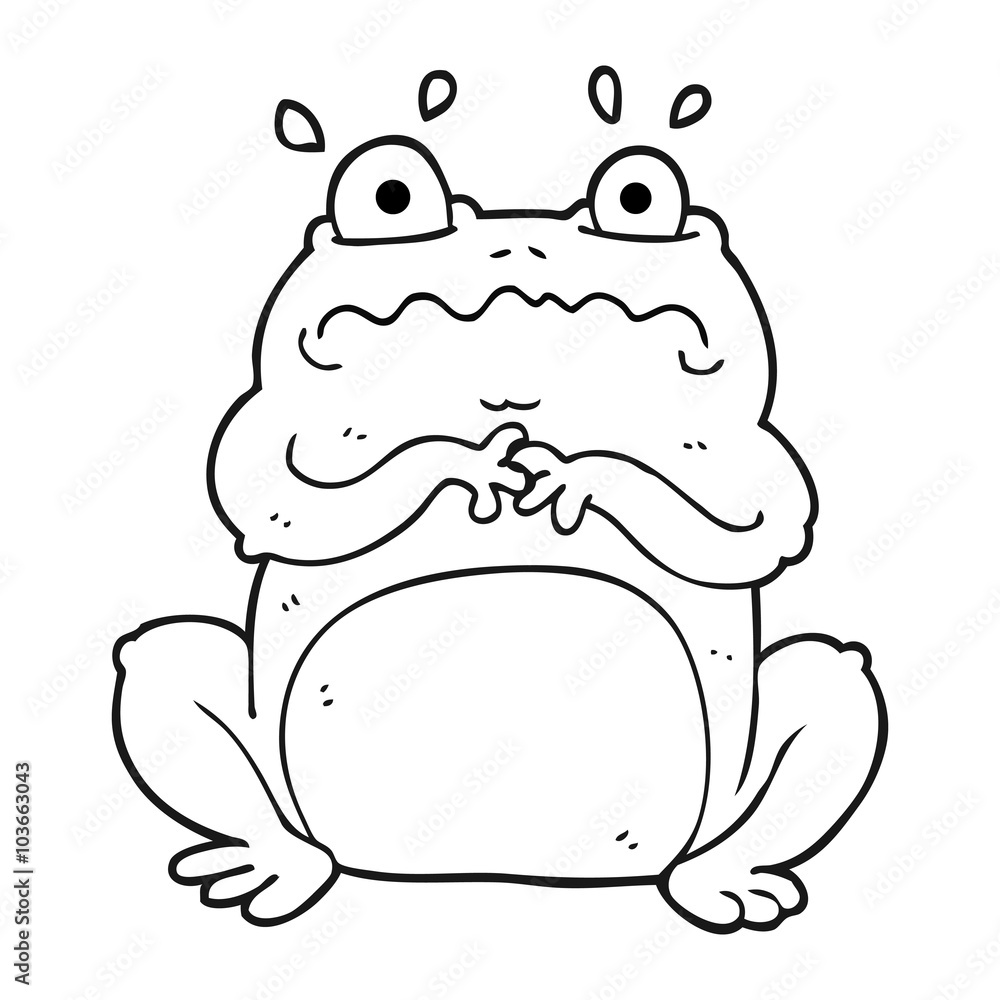 black and white cartoon funny frog black and white cartoon funny frog
