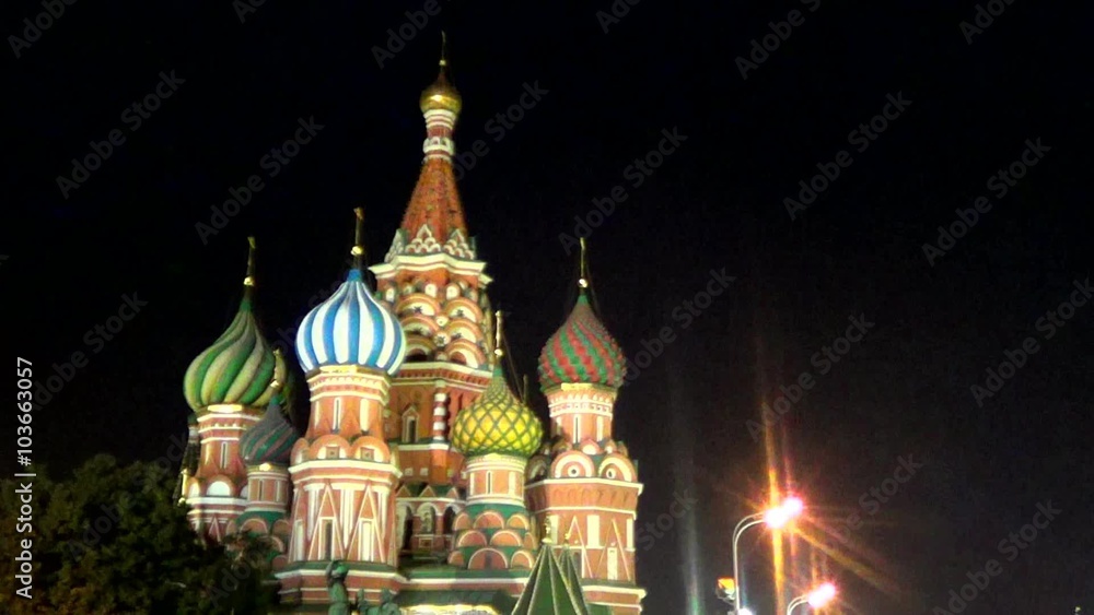 Moscow, Saint Basil's Intercession cathedral at night Moscow, Saint Basil's Intercession cathedral at night