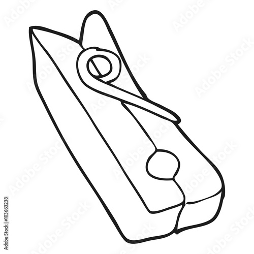 black and white cartoon wood peg