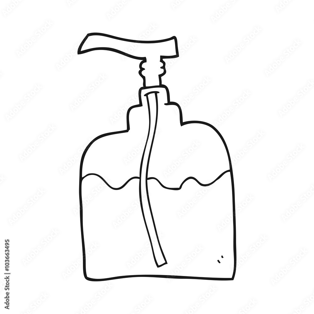 black and white cartoon pump bottle black and white cartoon pump bottle