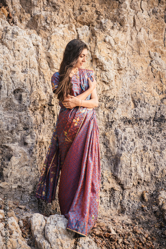 Indian woman in beautiful saree © gilitukha