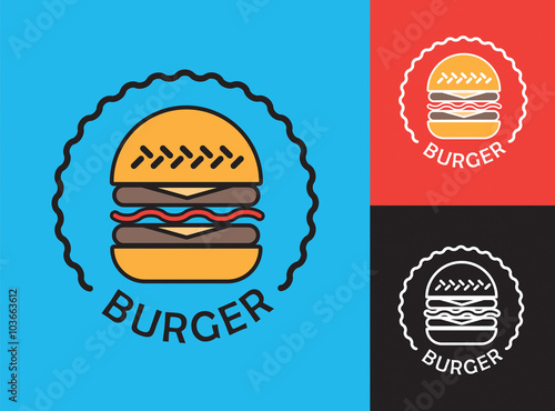 Burger, fast food, repas, Logo, identité