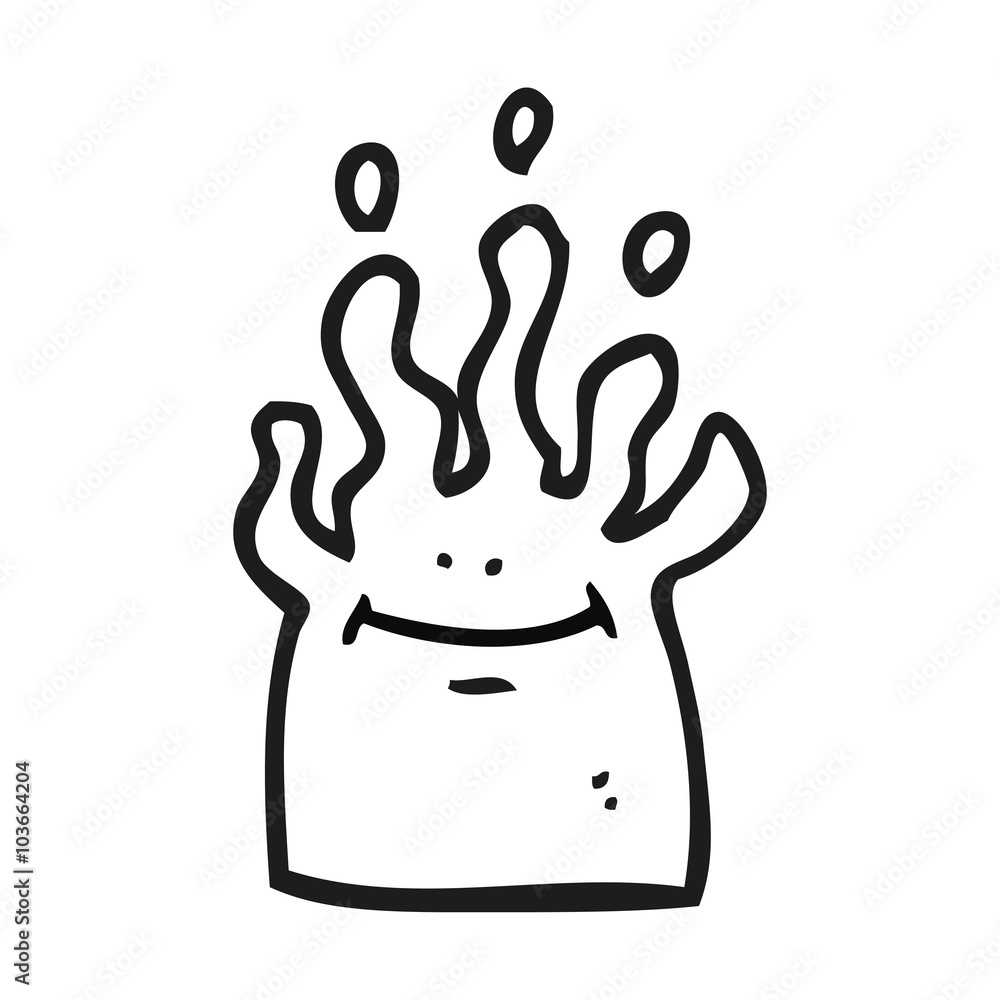Obraz premium black and white cartoon little alien