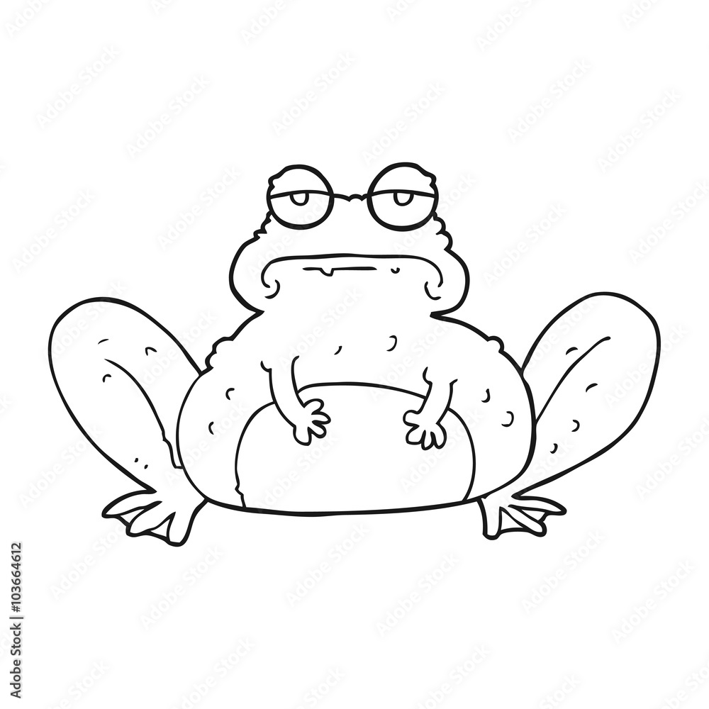 black and white cartoon frog black and white cartoon frog