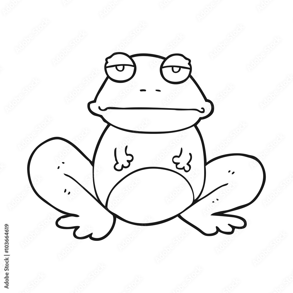 black and white cartoon frog black and white cartoon frog