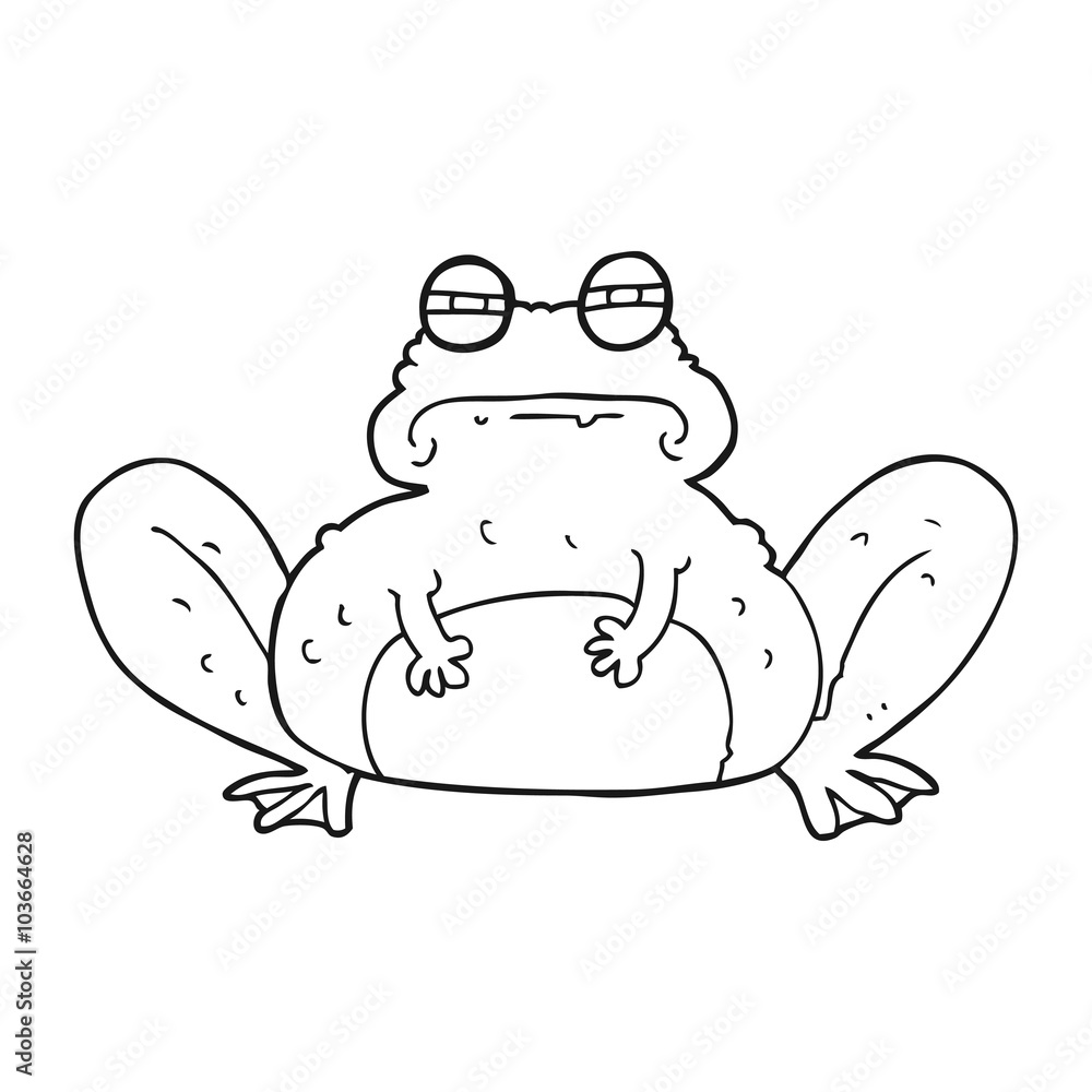 black and white cartoon frog black and white cartoon frog