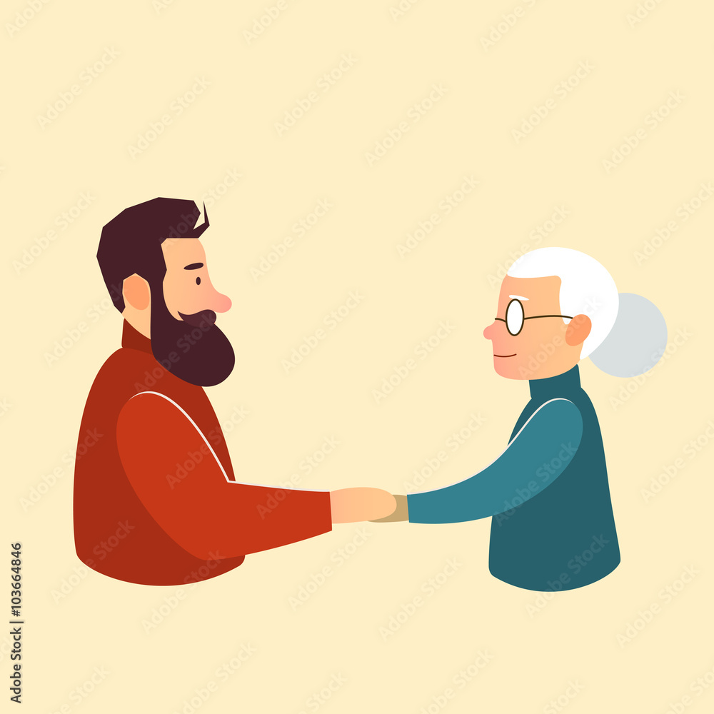 Obraz premium son or grandson with mother grandmother