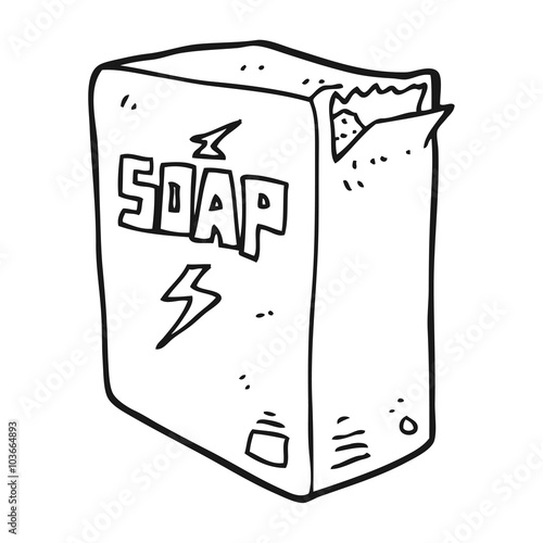 black and white cartoon soap box
