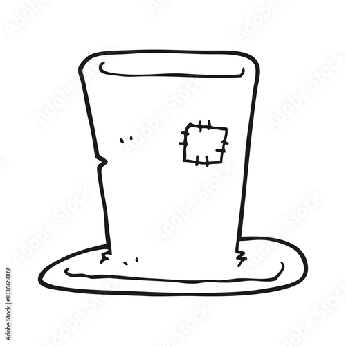 black and white cartoon tramp top hat