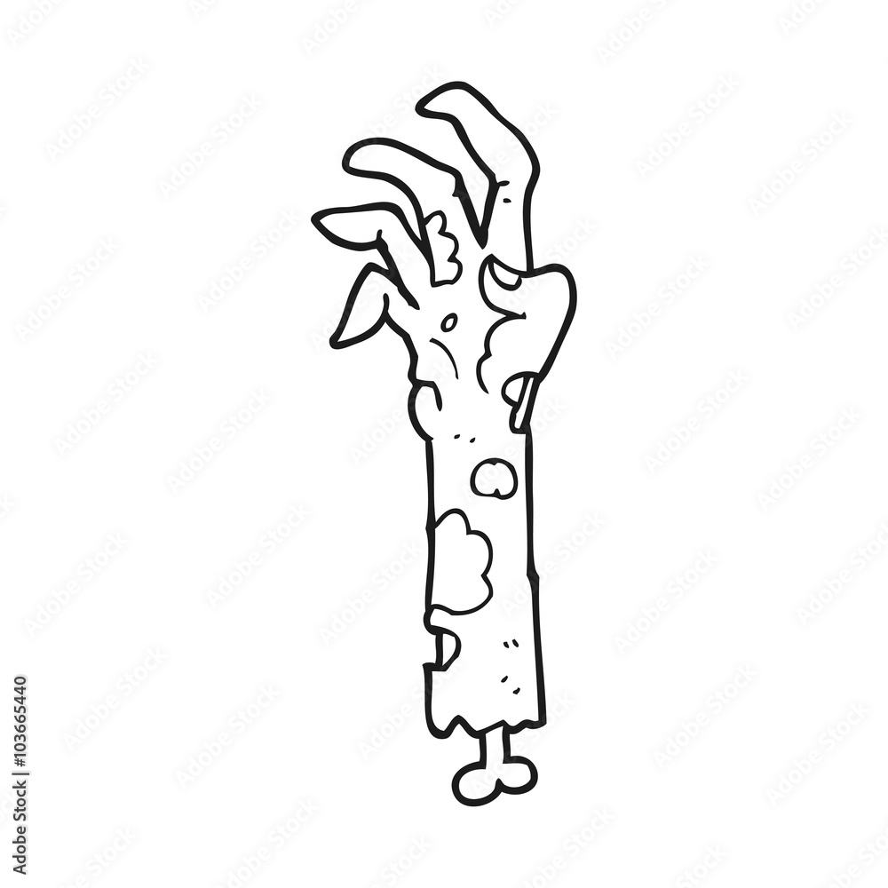black and white cartoon zombie arm Stock Vector | Adobe Stock