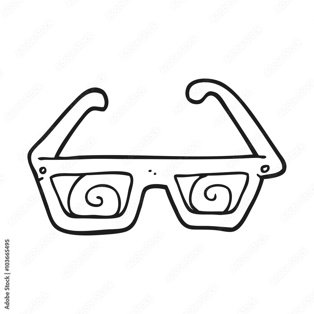 black and white cartoon 3D glasses black and white cartoon 3D glasses