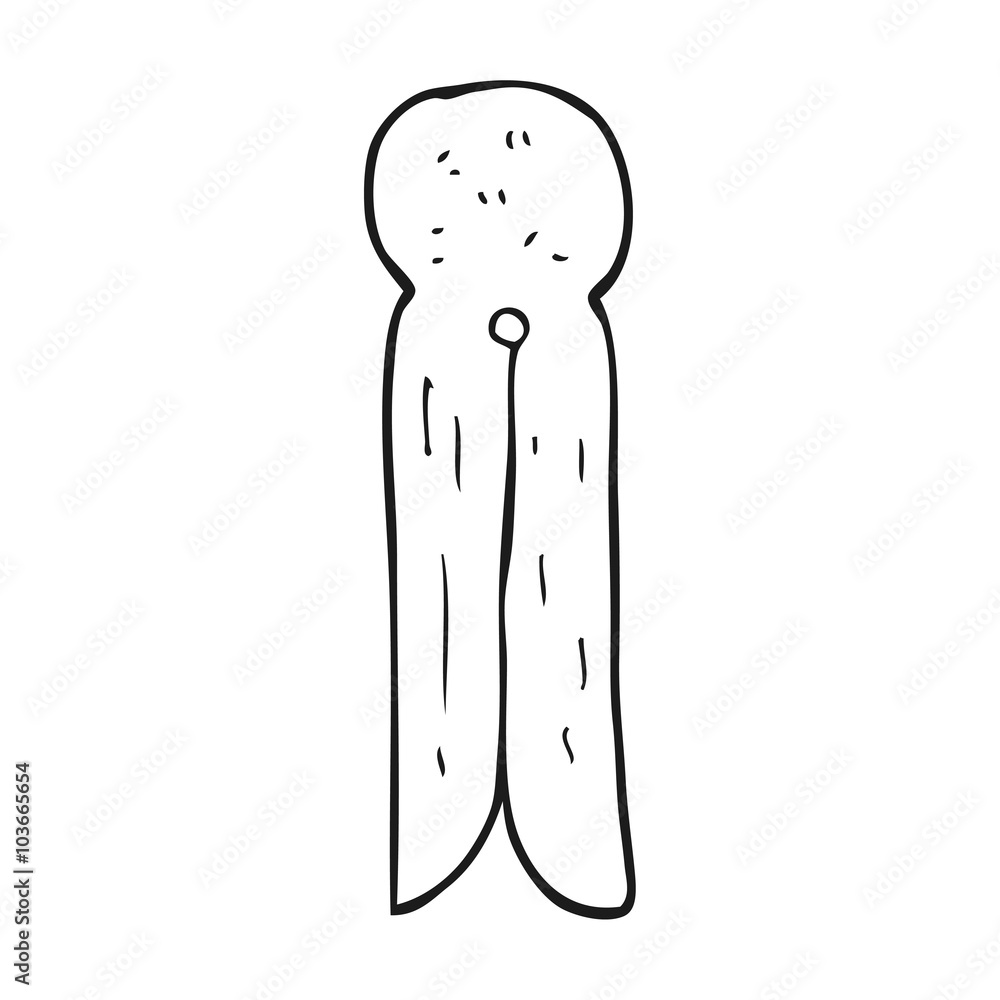 black and white cartoon old style wooden peg black and white cartoon old style wooden peg