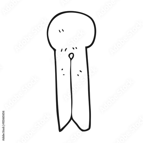 black and white cartoon old style wooden peg