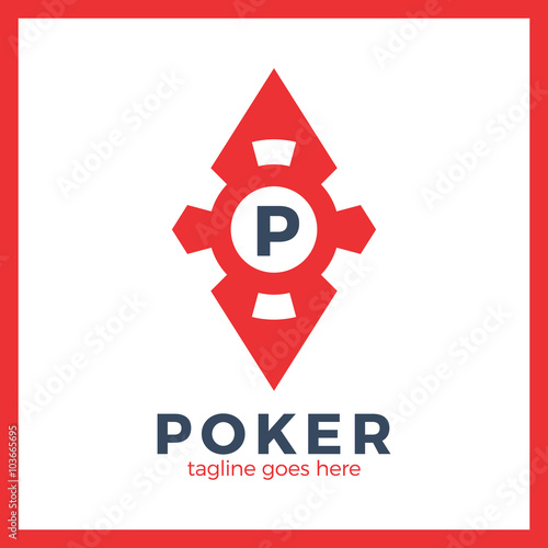 Poker Casino Logo - Red Rhomb