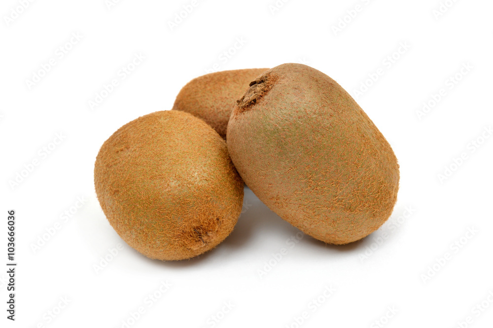 Three whole kiwis isolated on white background Three whole kiwis isolated on white background