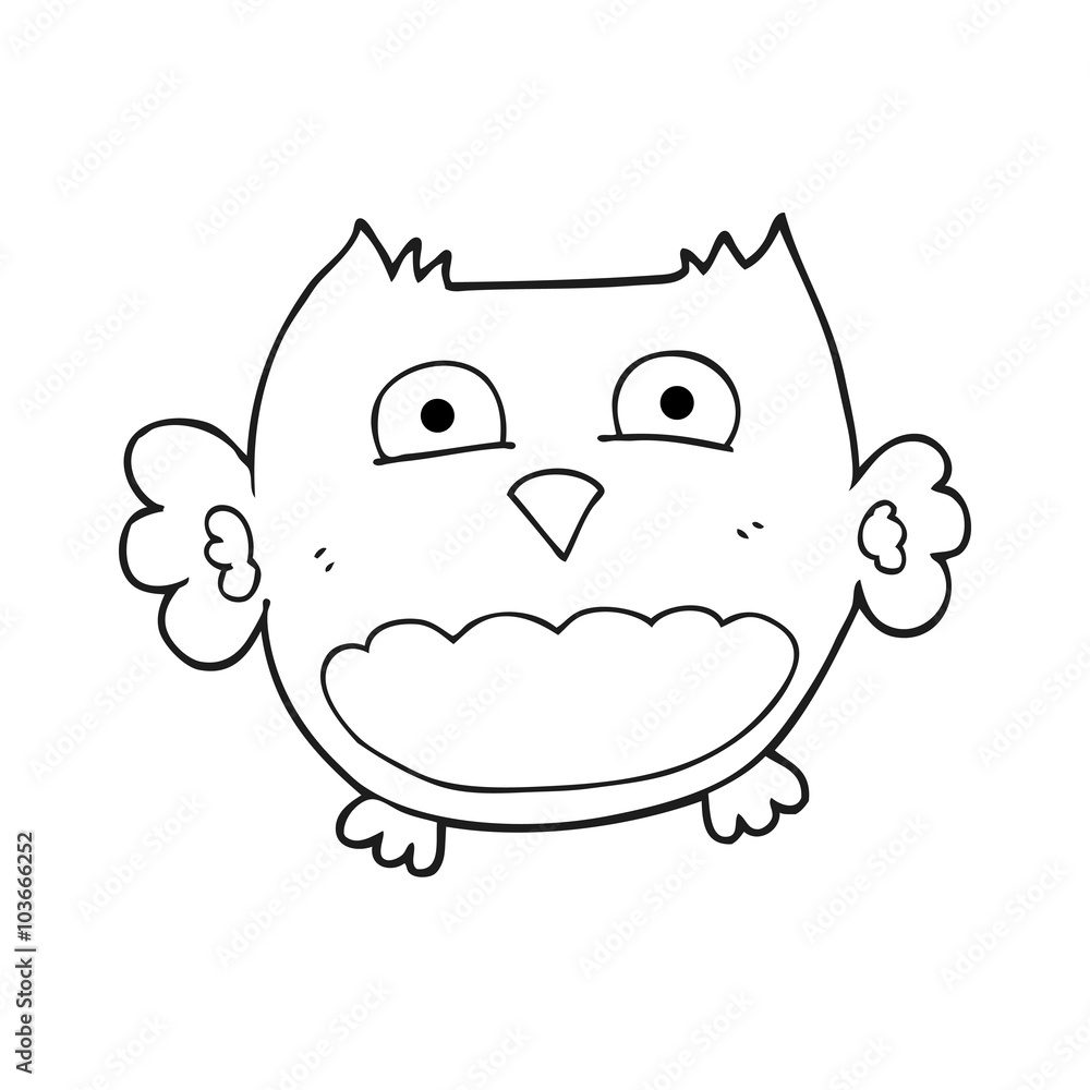 Fototapeta premium black and white cartoon owl