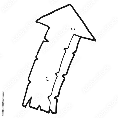 black and white cartoon arrow