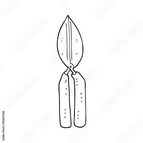 black and white cartoon shears