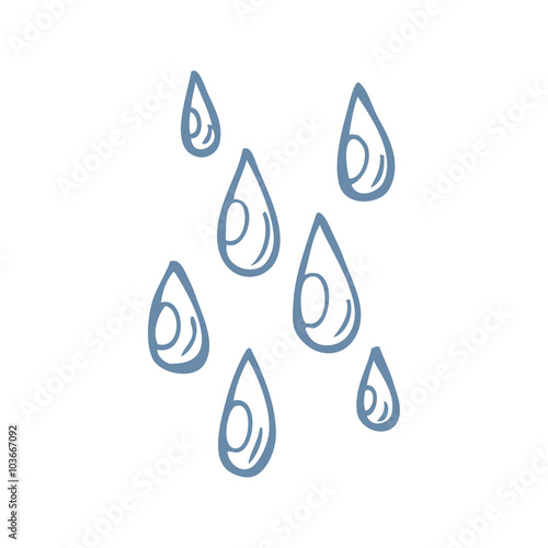 black and white cartoon raindrops