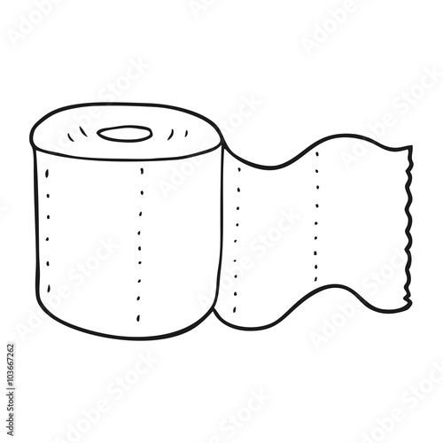 black and white cartoon toilet paper