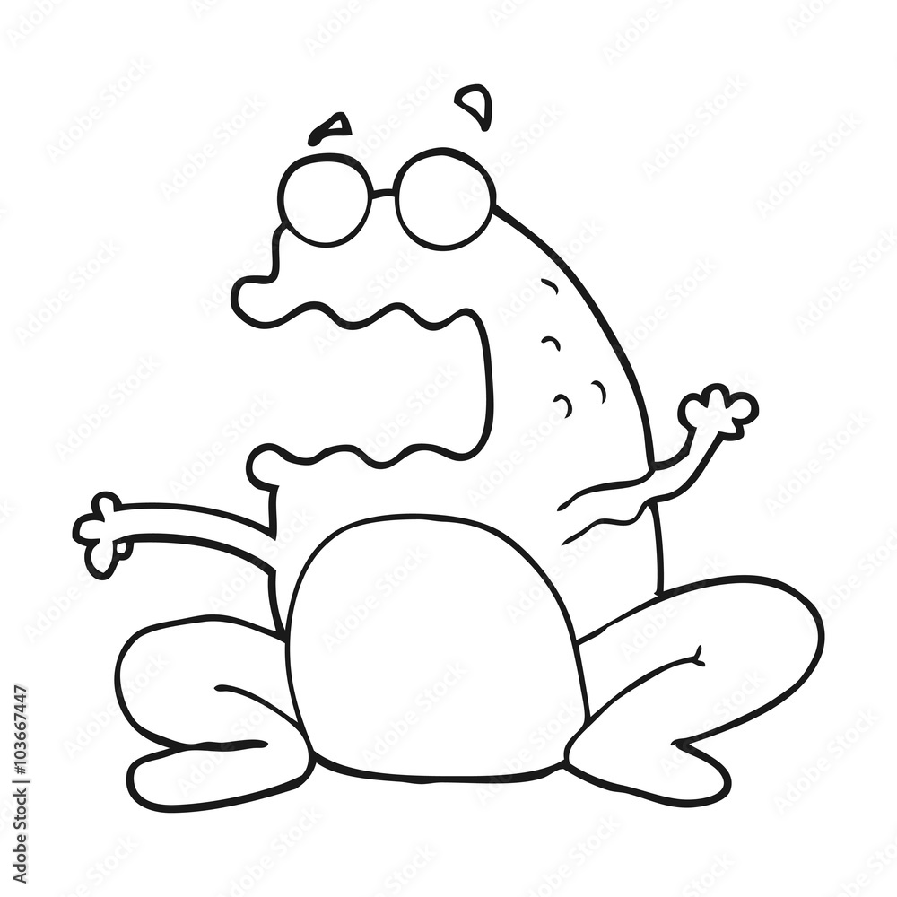 black and white cartoon burping frog black and white cartoon burping frog