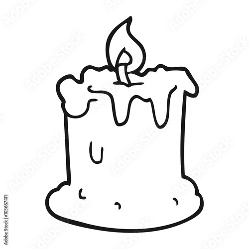 black and white cartoon dribbling candle