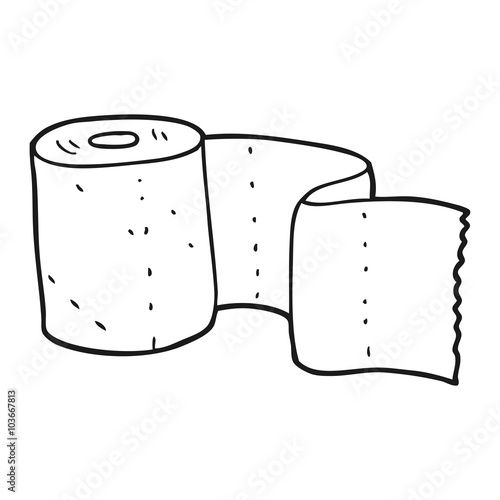 black and white cartoon toilet roll