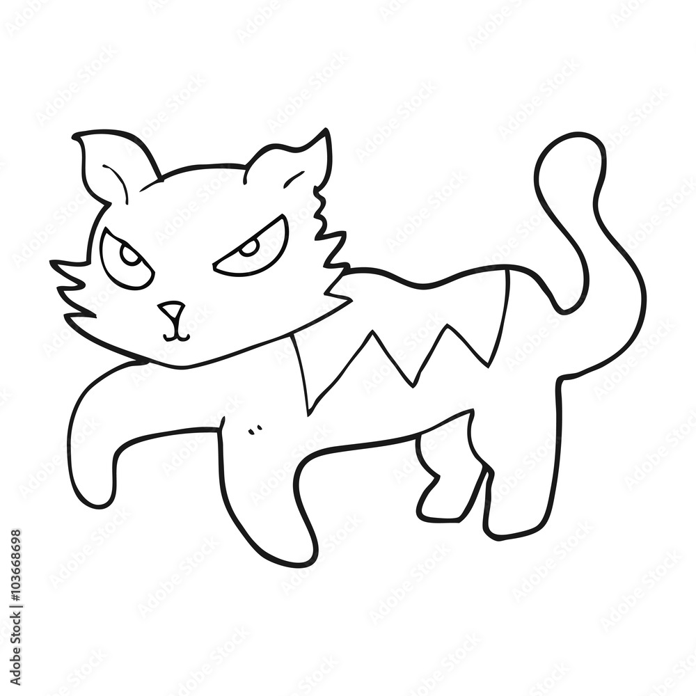 black and white cartoon cat black and white cartoon cat