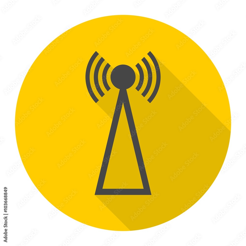Transmitter simple icon with long shadow Transmitter simple icon with long shadow