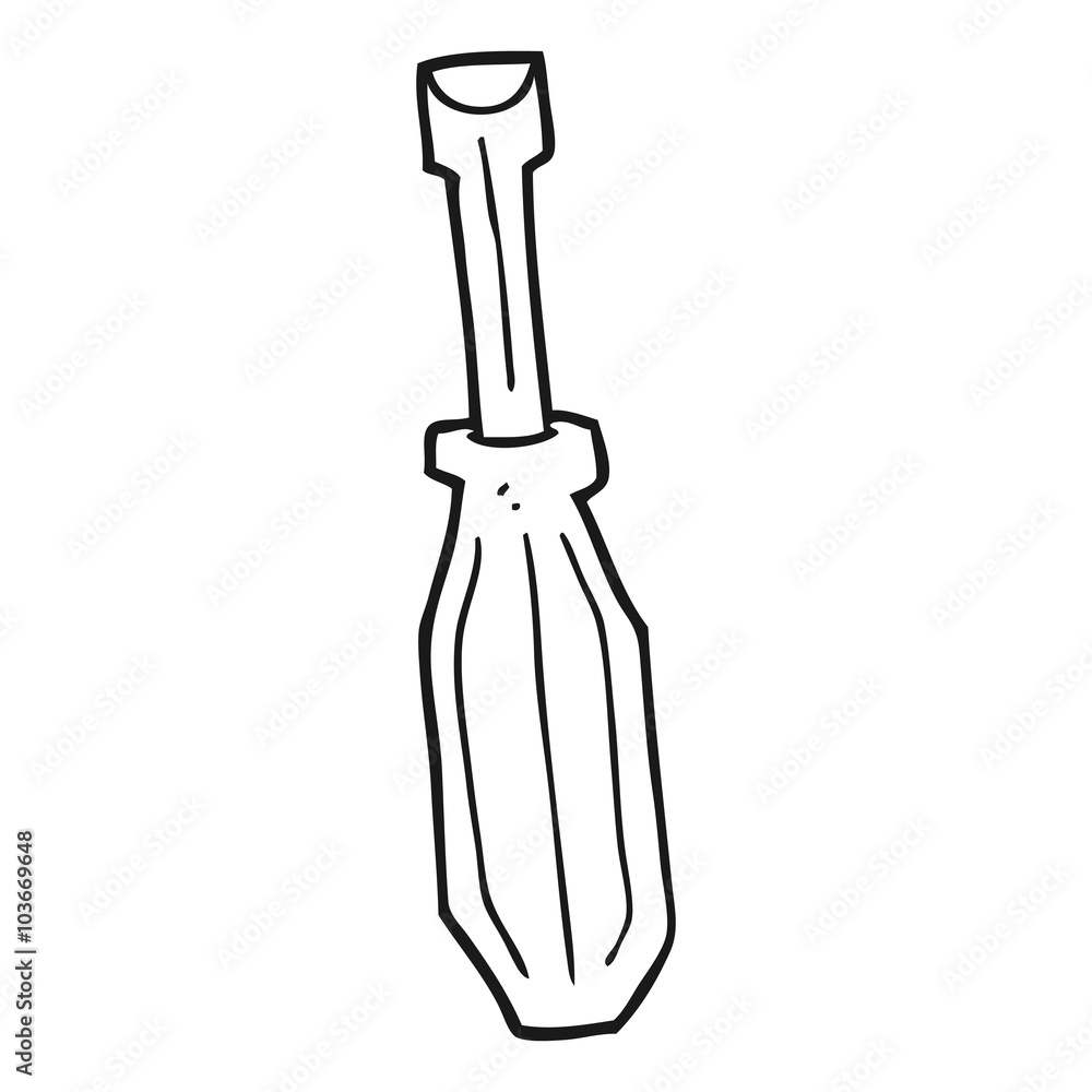 black and white cartoon screwdriver black and white cartoon screwdriver