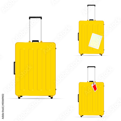 travel baggage yellow illustration