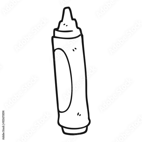 black and white cartoon wax crayon