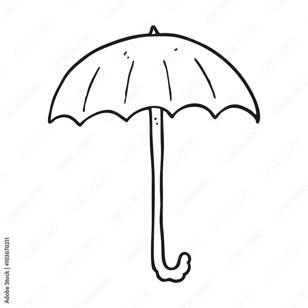 black and white cartoon umbrella Stock Vector | Adobe Stock