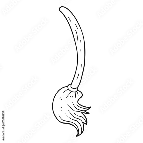 black and white cartoon mop