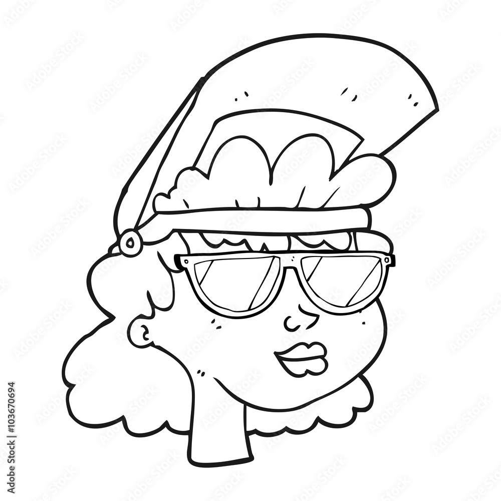 black and white cartoon woman with welding mask and glasses black and white cartoon woman with welding mask and glasses