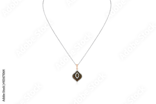 Unique Two-Toned Pendant in Rose & White Gold with Chocolate & White Diamonds